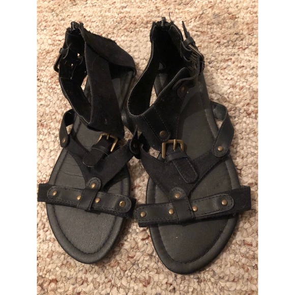 Odell New York Black Strappy Sandals - Picture 1 of 4